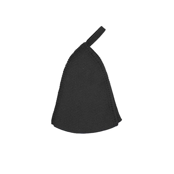 Черная банная шапка из войлока без вышивки. Фото1 | bandl