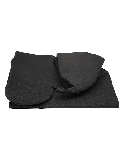 Черный набор из войлока без вышивки (ш+к+в) в упаковке. Фото3 | bandl