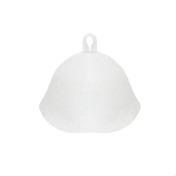 Белая банная шапка из войлока без вышивки | bandl