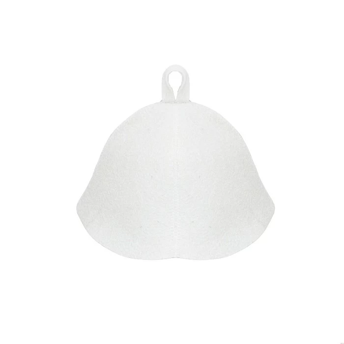 Белая банная шапка из войлока без вышивки. Фото1 | bandl
